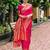 Hot pink woven floral silk blend zari weaving paithani saree