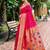 Hot pink woven floral silk blend zari weaving paithani saree