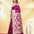 magenta katan banarasi silk blend saree with gold zari brocade weaving