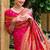 Hot pink woven floral silk blend zari weaving paithani saree