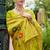 Light green woven floral silk blend zari weaving paithani saree