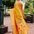 Orange woven floral silk blend zari weaving paithani saree