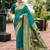 Green woven floral silk blend zari weaving paithani saree