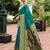 Green woven floral silk blend zari weaving paithani saree