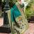 Green woven floral silk blend zari weaving paithani saree