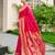 Hot pink woven floral silk blend zari weaving paithani saree