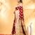 crimson red katan banarasi silk blend saree with gold zari leaf motif