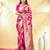 rani pink katan banarasi silk blend saree with golden zari weaving