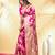 rani pink katan banarasi silk blend saree with golden zari weaving