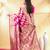 rani pink katan banarasi silk blend saree with golden zari weaving