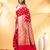 red dual tone katan banarasi silk blend saree with golden zari buta