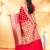 red dual tone katan banarasi silk blend saree with golden zari buta