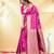 pink katan banarasi silk blend saree with gold zari buta