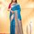 sky blue katan banarasi silk blend saree with gold zari weaving