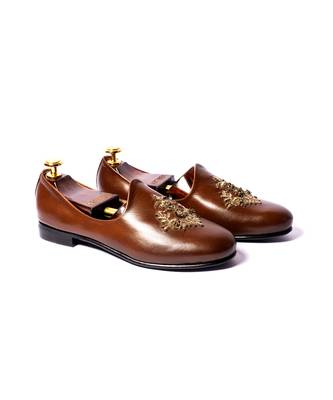 Tan  woven juttis 1