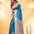 sky blue katan banarasi silk blend saree with gold zari weaving
