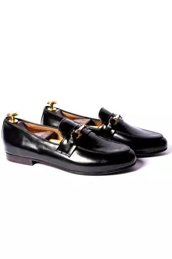Blak solid loafers