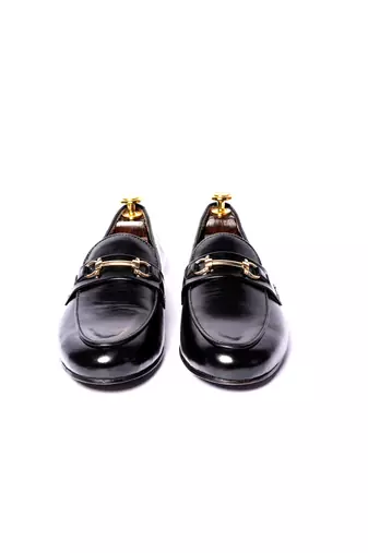 Blak solid loafers