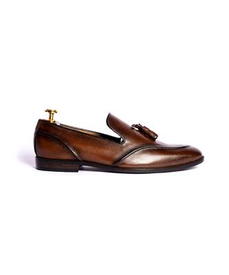 Brown solid loafers 4