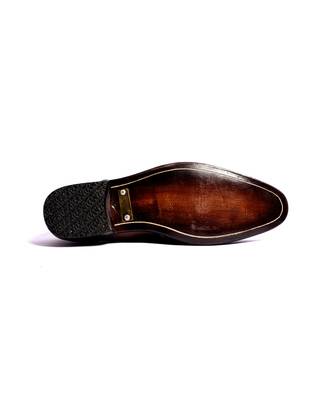 Brown solid loafers 5