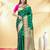 green dual tone katan banarasi silk blend saree with gold zari weaving