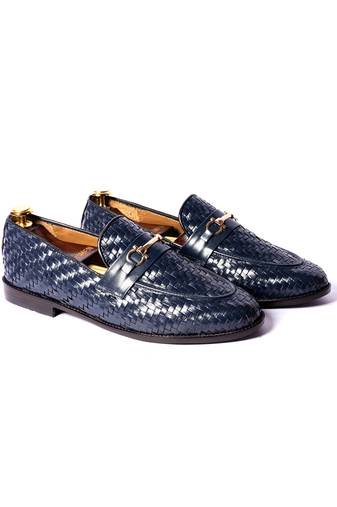 Blue solid loafers