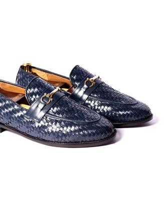 Blue solid loafers 2