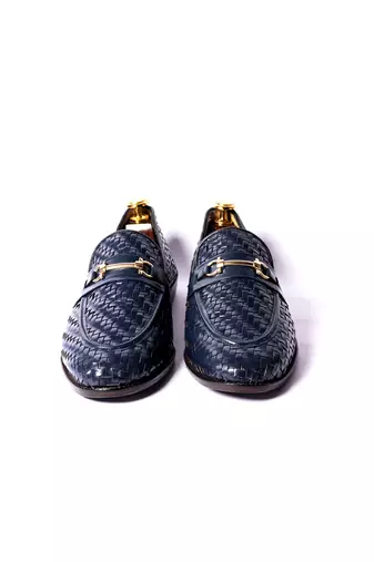 Blue solid loafers