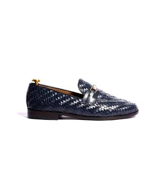 Blue solid loafers 4