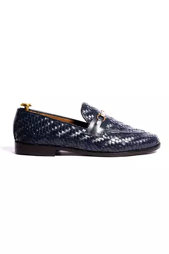 Blue solid loafers