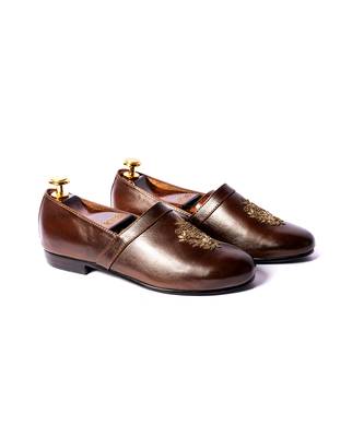 Brown woven loafers 1