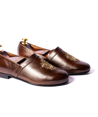 Brown woven loafers 2