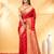 red katan banarasi silk blend saree with gold zari weaving
