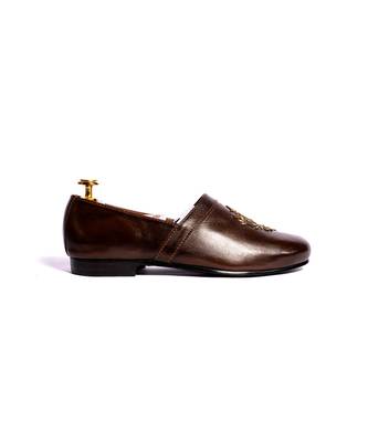 Brown woven loafers 4