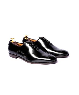 Black solid oxford shoes 1