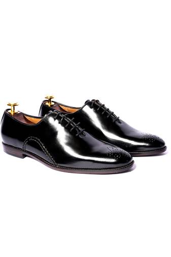Black solid oxford shoes