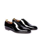 Black solid oxford shoes