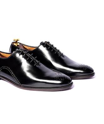Black solid oxford shoes 2