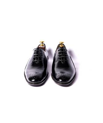 Black solid oxford shoes 3