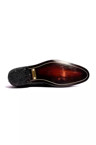 Black solid oxford shoes