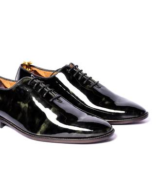 Black solid oxford shoes 2