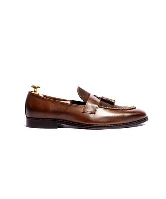 Brown solid loafers 4