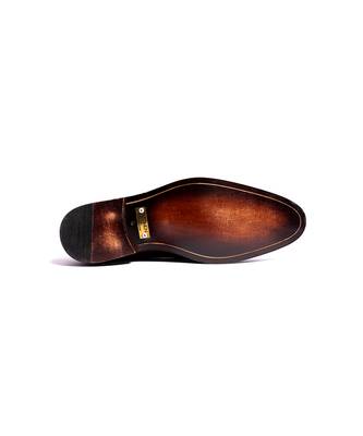 Brown solid loafers 5