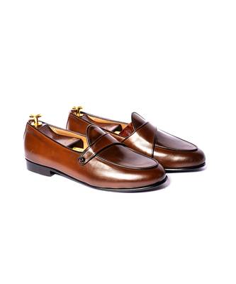 Brown solid loafers 1