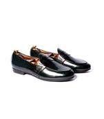 Green solid loafers