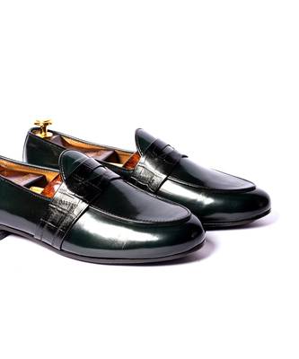 Green solid loafers 2