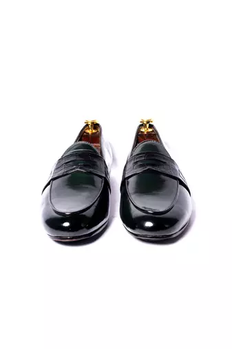 Green solid loafers