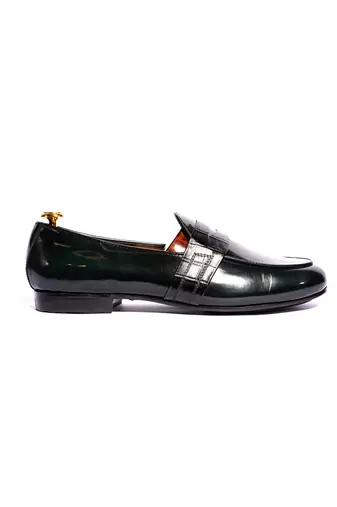 Green solid loafers