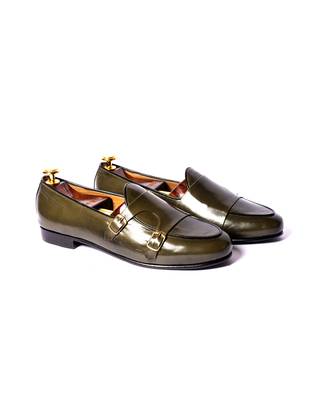 Green solid loafers 1
