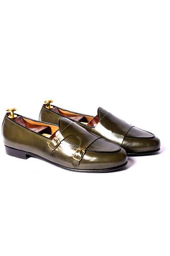Green solid loafers